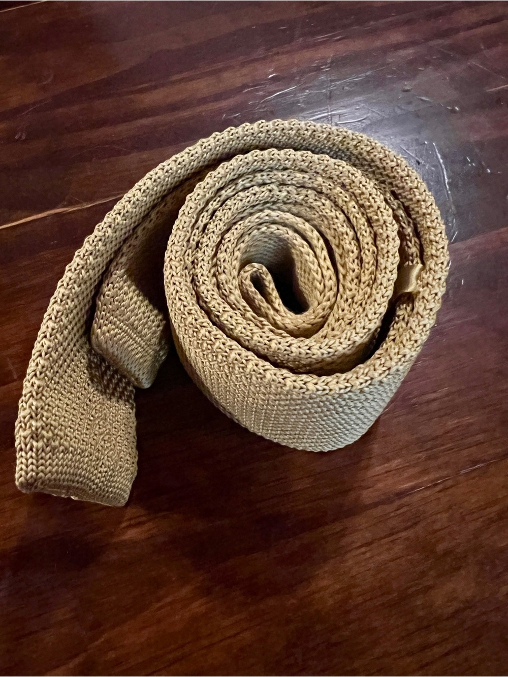 Retro Woven Knit Tie Vintage Gold - Picture 2 of 7